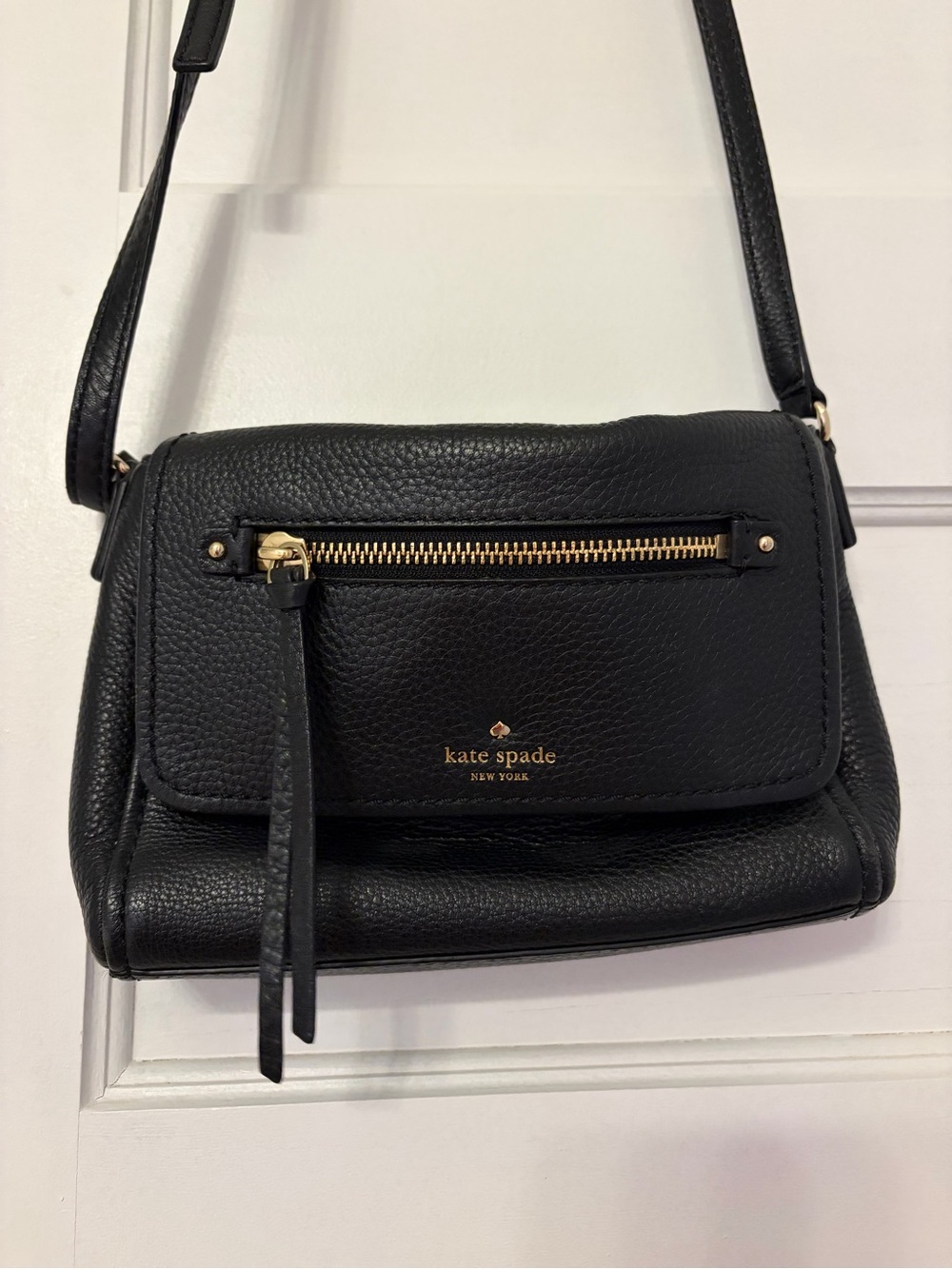 kate spade Black Pebbled Leather Crossbody